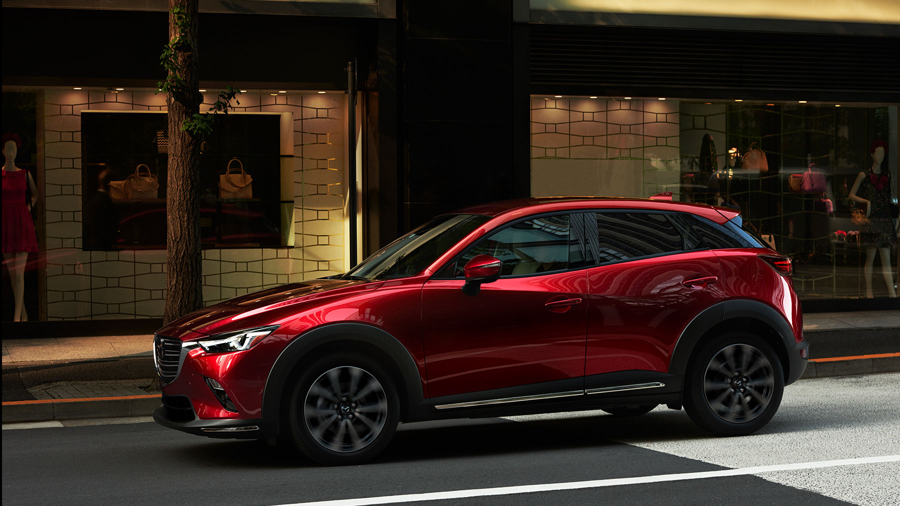 Image of a red 2019 Mazda CX-3.