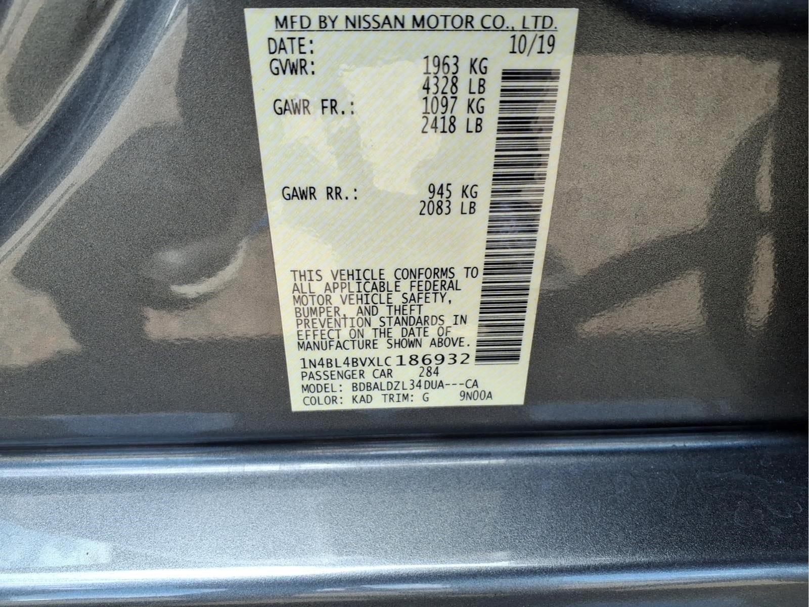 2020 Nissan Altima 2.5 S
