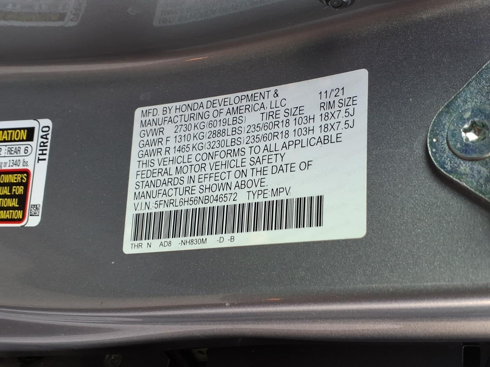 2022 Honda Odyssey EX