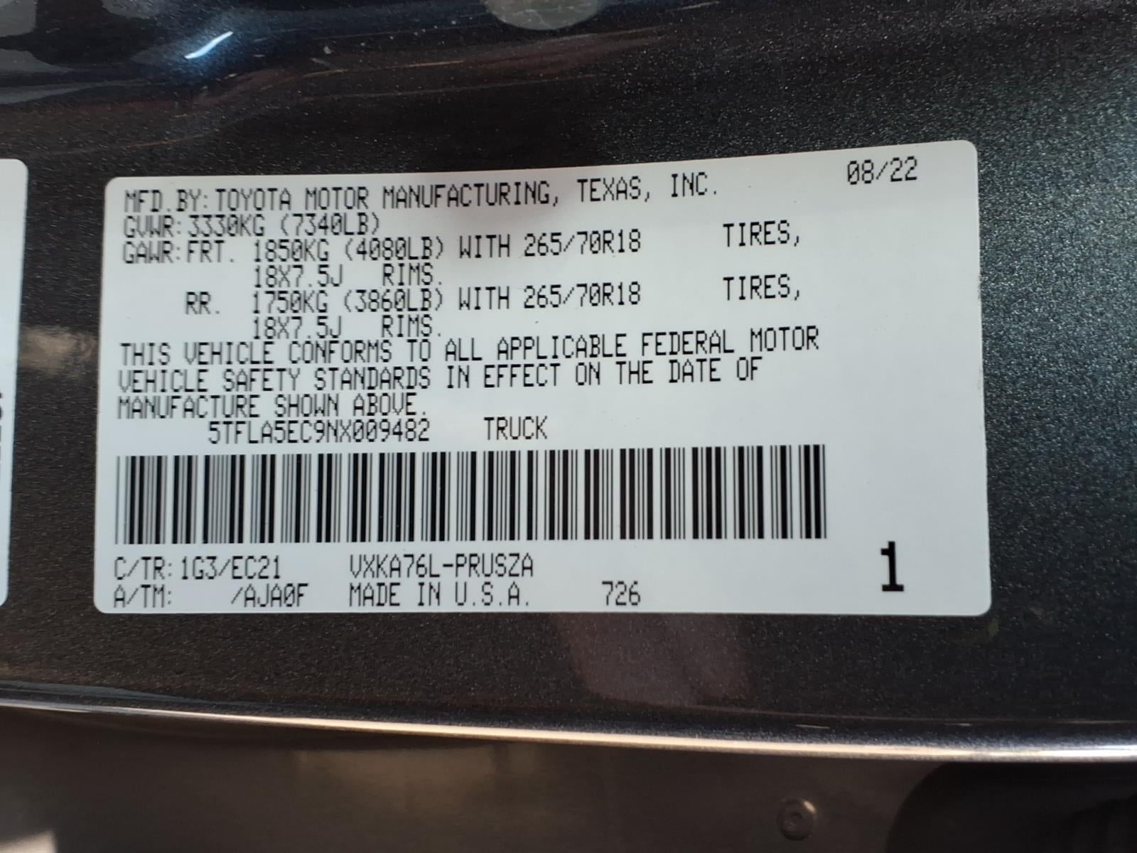 2022 Toyota Tundra 4WD SR5