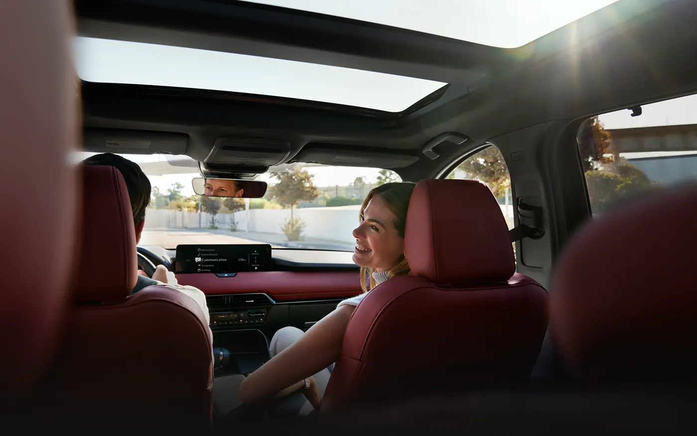Friends riding in the 2-row 2027 Mazda CX-90 | Peruzzi Mazda in Fairless Hills PA
